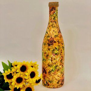 Sunflower Bottle Decor Vase, Table Centerpiece
